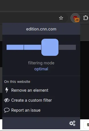uBlock Origin Lite extension interface in Chrome.