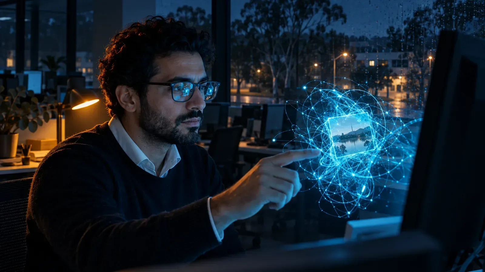 Base64 images and SEO: a photo trapped in a tangle of glowing code instead of an indexed file.